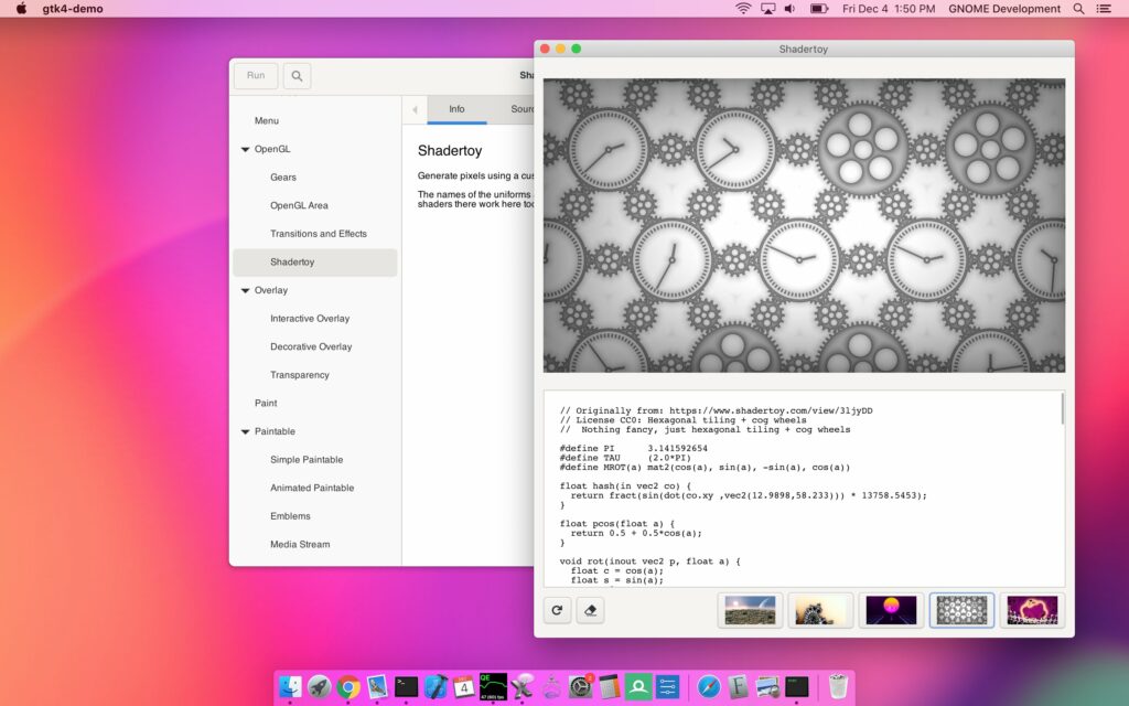 A screenshot of the macOS backend