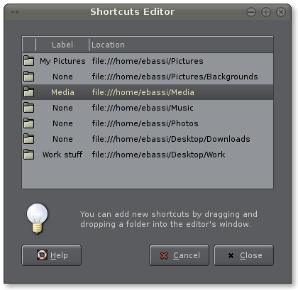 GTK+ shortcuts editor