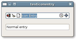 Demonstration of the icon entry