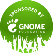Logo stating “Sponsored by GNOME Foundation”