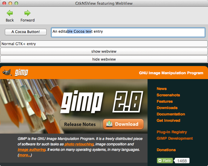 Demo of GtkNSView