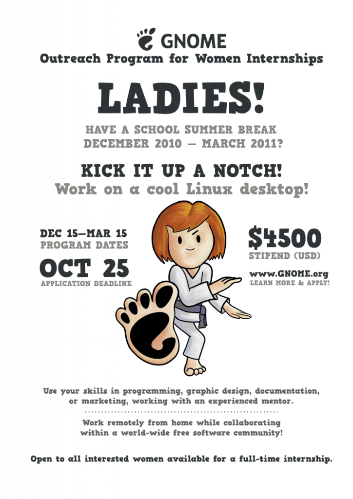 Outreach Program for Women internships poster
