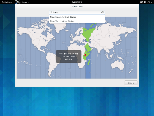 Timezone map