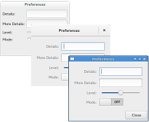 Preference Dialogs