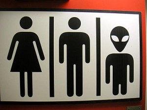 Alien Toilet Sign