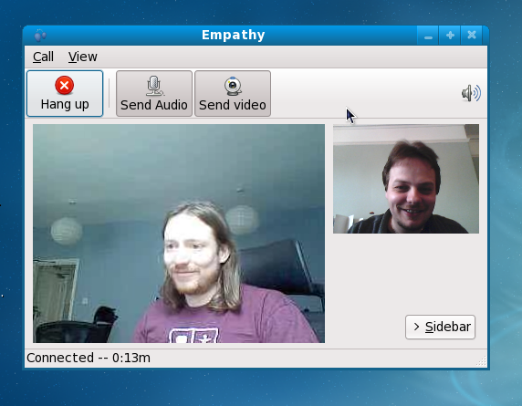 Empathy video-conf, Sjoerd and myself talking