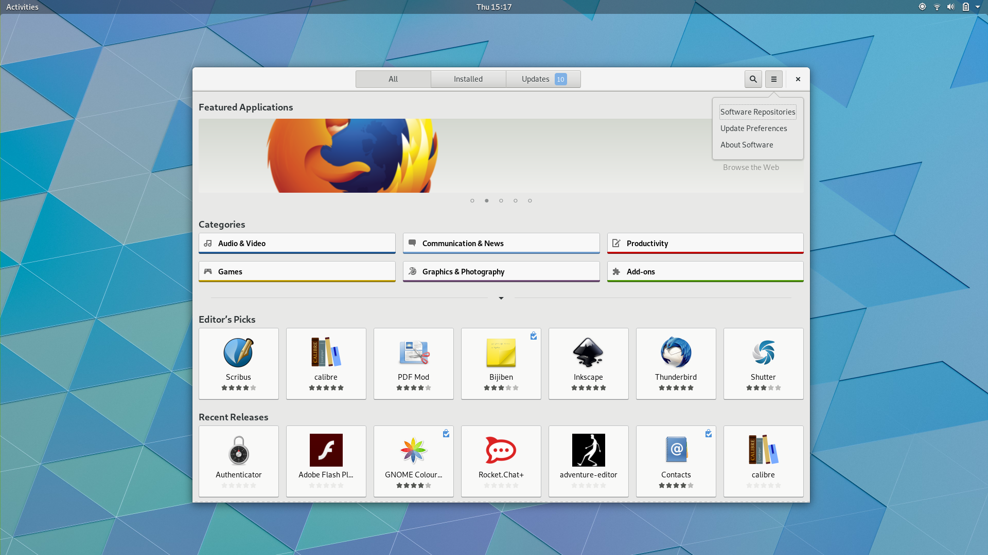 vmware fusion 8.5 show applications menu in menu bar