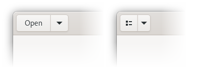 Split buttons in GTK3: with text and icon