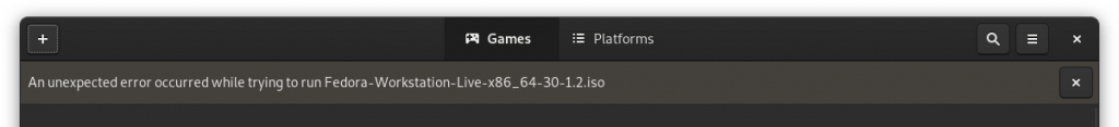 Error infobar in Games 3.34