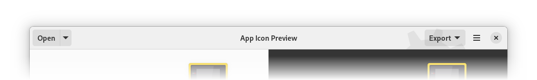 App Icon Preview, using AdwSplitButton