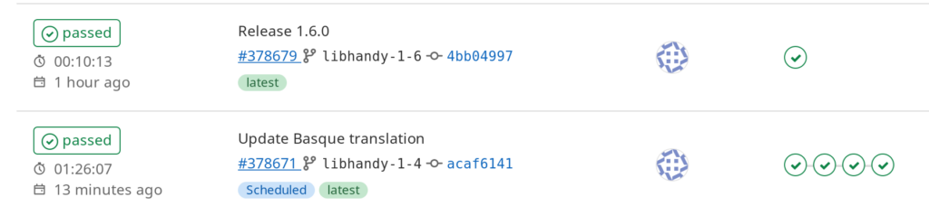 Libadwaita 1.4 and 1.6 CI pipelines.  The 1.2 one took an hour and 26 minutes, the 1.4 one took 10 minutes