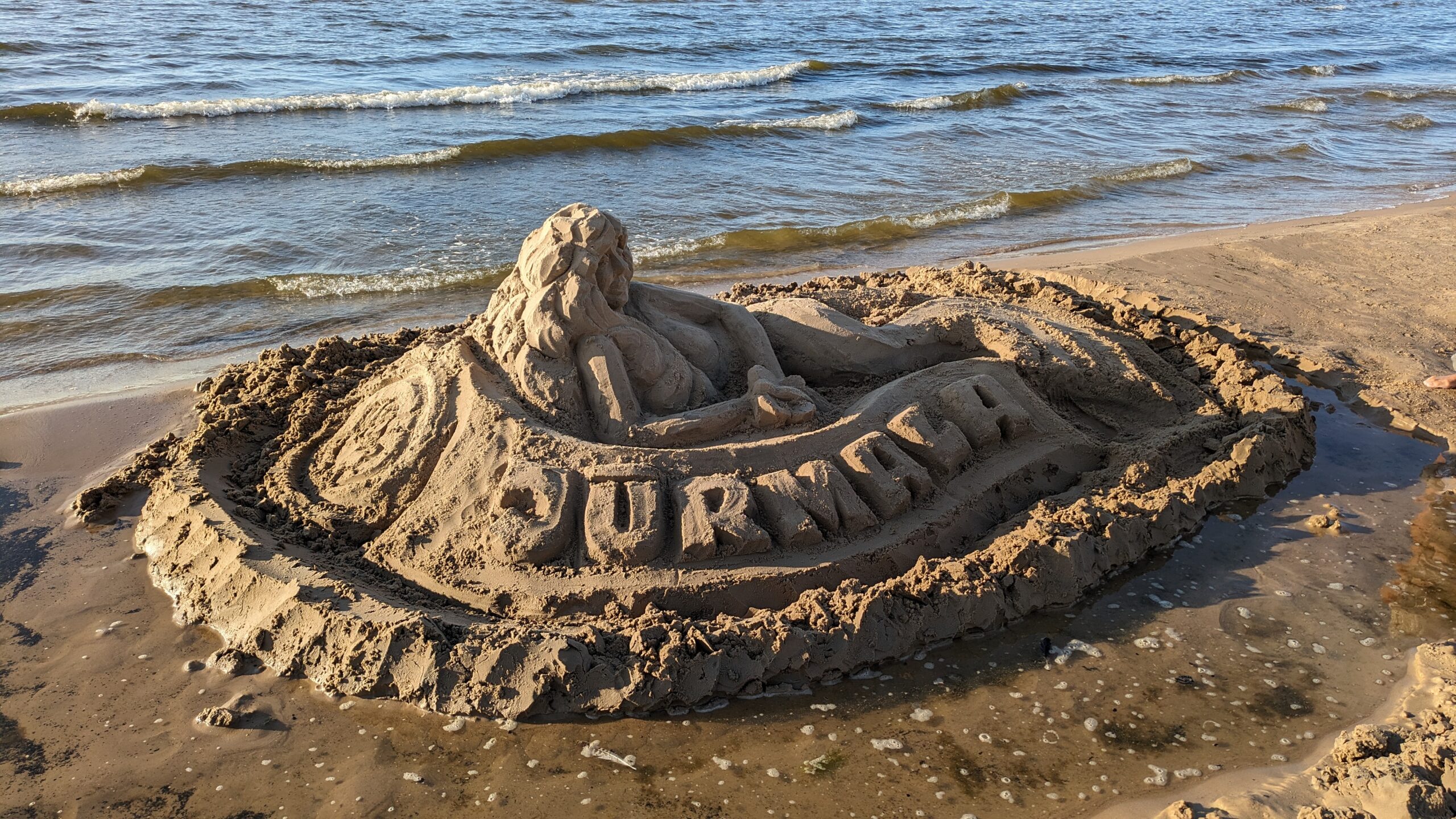 Sand sculpture in the beach in Jürmala 