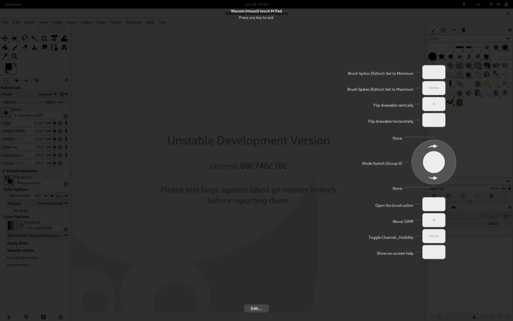 Screenshot of the pad OSD