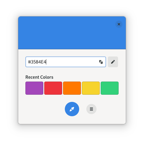 Color Picker using the Adwaita Stylesheet