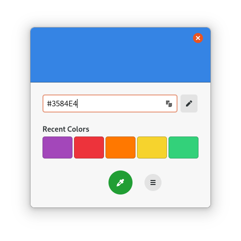 Color Picker using the Yaru Stylesheet