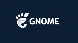 The GNOME logo against a dark blue background with animated stars.