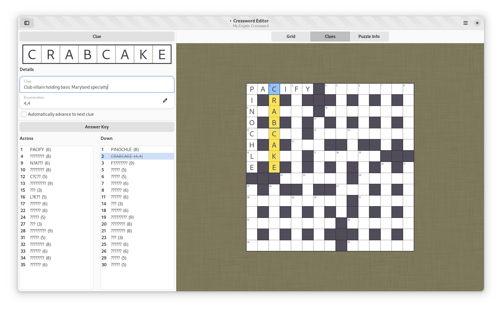 Crossword Unclued: Crossword Software To Make Puzzles With Multiple Letters  Per Cell