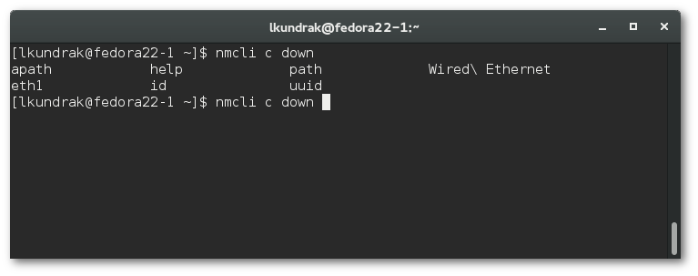 Disconnecting a connection? Only connections that are up are offered for completion.