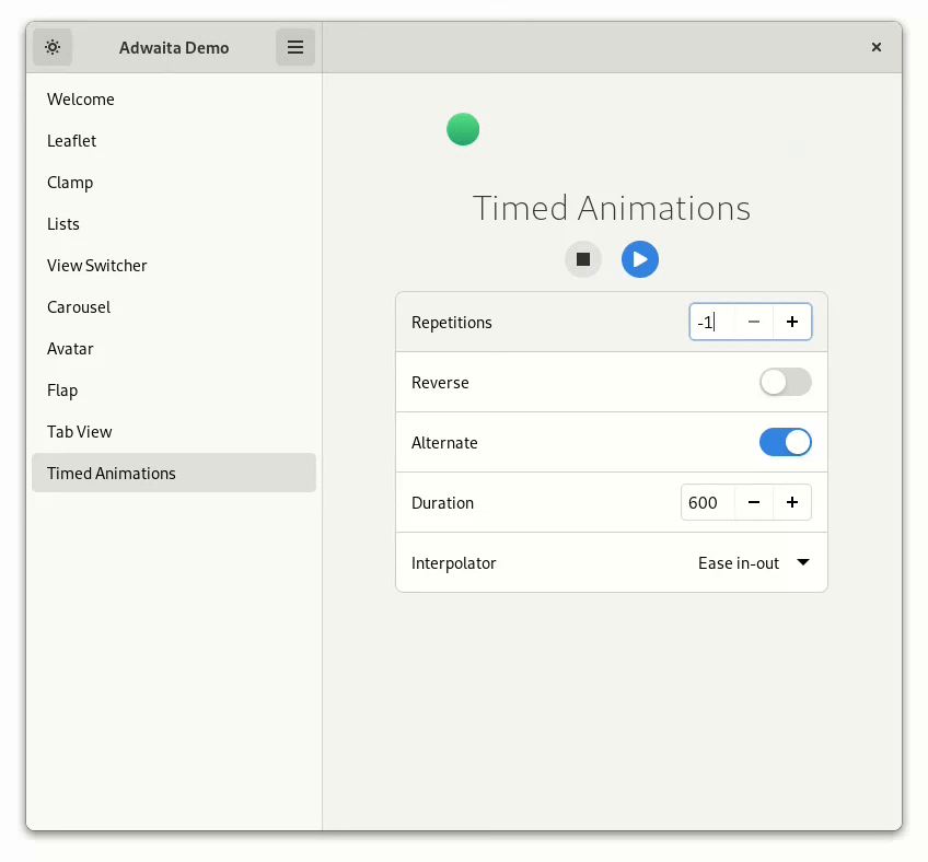 Demo of the TimedAnimation implementation