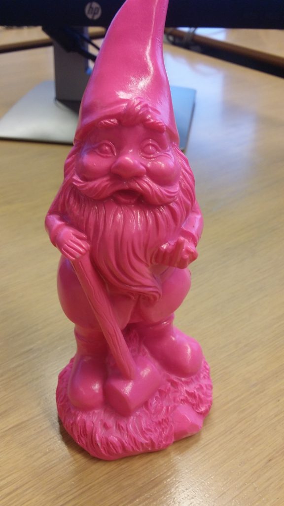 A pink GNOME