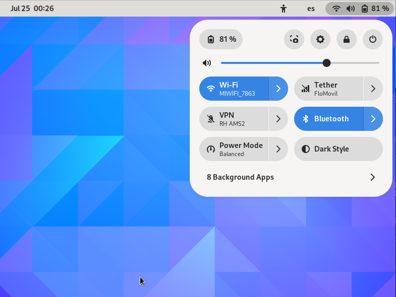 GNOME Shell in light style