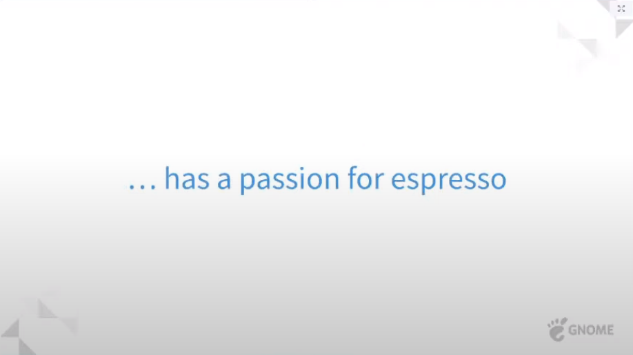 has a passion for espresso