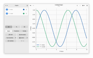 A screenshot showing Graphs just after the GNOME Circle application. 