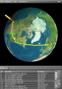 Screenshot of original xtraceroute