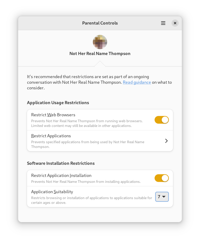 Parental controls in GNOME 43